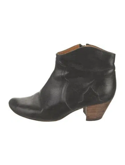 Pre-owned Isabel Marant Leather Western Boots In Black