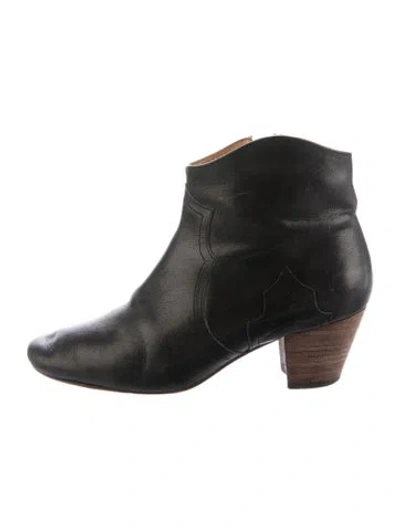 Pre-owned Isabel Marant Leather Western Boots In Black