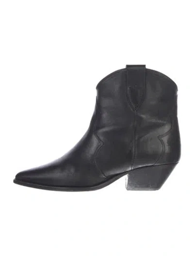Pre-owned Isabel Marant Leather Western Boots In Black