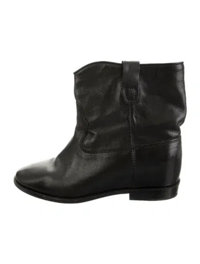 Pre-owned Isabel Marant Leather Western Boots In Black