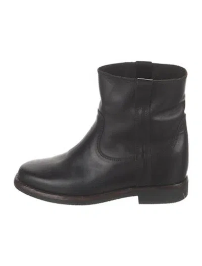 Pre-owned Isabel Marant Leather Western Boots In Black