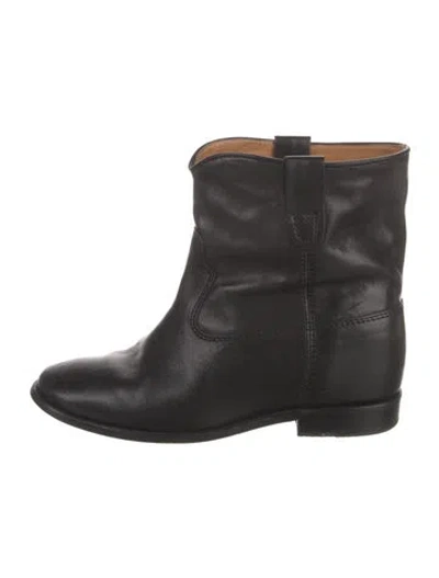 Pre-owned Isabel Marant Leather Western Boots In Black
