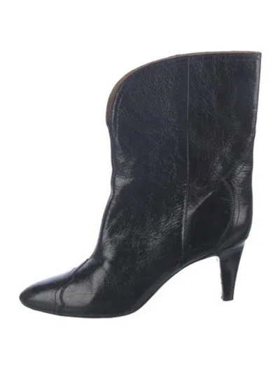 Pre-owned Isabel Marant Leather Western Boots In Blue