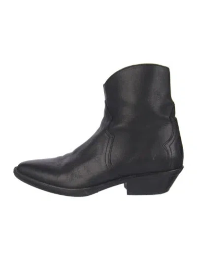Pre-owned Isabel Marant Leather Western Boots In Blue