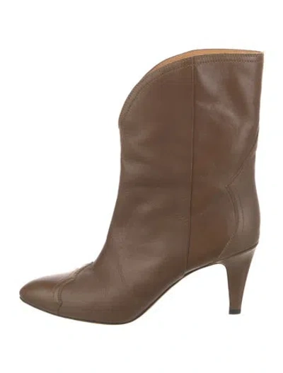 Pre-owned Isabel Marant Leather Western Boots In Brown