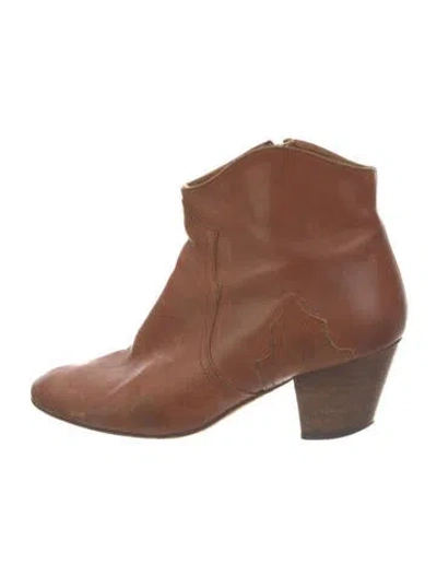 Pre-owned Isabel Marant Leather Western Boots In Brown