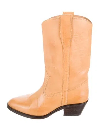 Pre-owned Isabel Marant Leather Western Boots In Brown