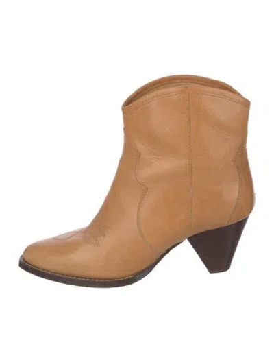 Pre-owned Isabel Marant Leather Western Boots In Brown