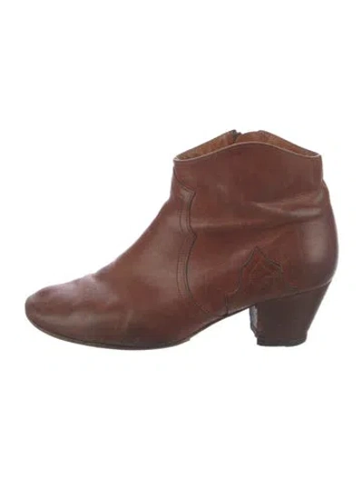 Pre-owned Isabel Marant Leather Western Boots In Brown