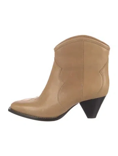 Pre-owned Isabel Marant Leather Western Boots In Brown