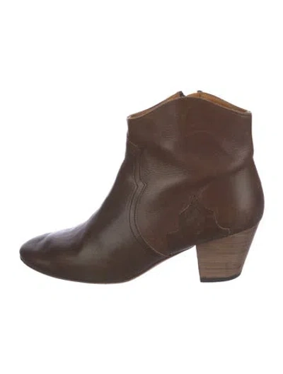 Pre-owned Isabel Marant Leather Western Boots In Brown