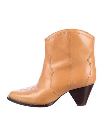 Pre-owned Isabel Marant Leather Western Boots In Brown