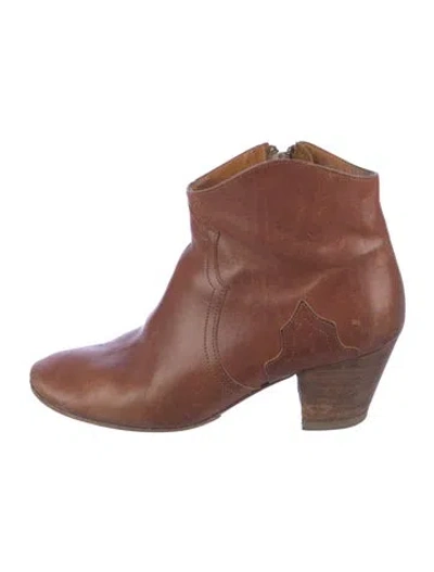 Pre-owned Isabel Marant Leather Western Boots In Brown