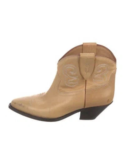 Pre-owned Isabel Marant Leather Western Boots In Neutral