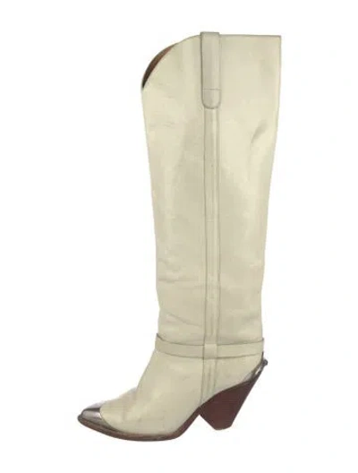 Pre-owned Isabel Marant Leather Western Boots In Neutrals