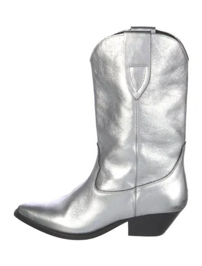 Pre-owned Isabel Marant Leather Western Boots In Silver