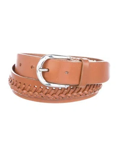Pre-owned Isabel Marant Leather Whipstitch Trim Belt In Brown