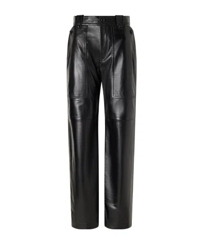 Isabel Marant Valka Leather Wide-leg Pants In Black