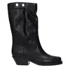 Isabel Marant 'ademe' Black Biker Boots With Buttons In Black