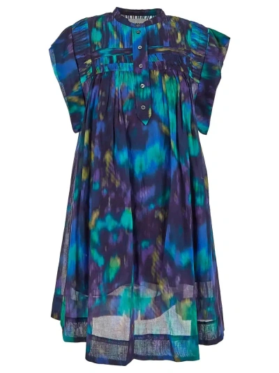 Isabel Marant Cotton Dress In Blue/green