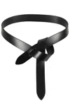 Isabel Marant Adjustable Knot Detail Smooth Finish Belt In Bk