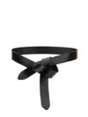 Isabel Marant Adjustable Knot Detail Smooth Finish Belt In Black