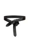 Isabel Marant Adjustable Knot Detail Smooth Finish Belt In Black