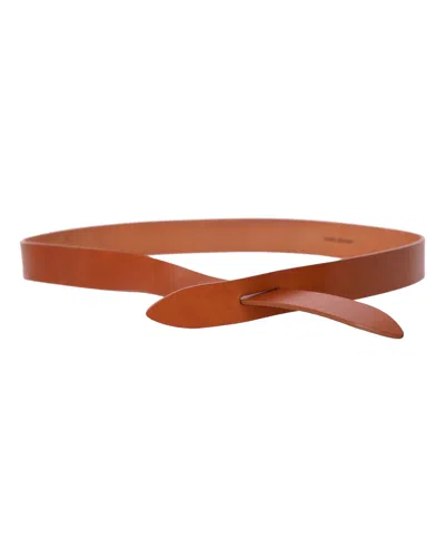 Isabel Marant Lecce Belt In Brown Leather In Red