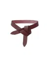 Isabel Marant Adjustable Knot Detail Belt With Smooth Finish In Red