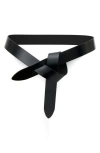 Isabel Marant Adjustable Knot Detail Smooth Finish Belt In Black
