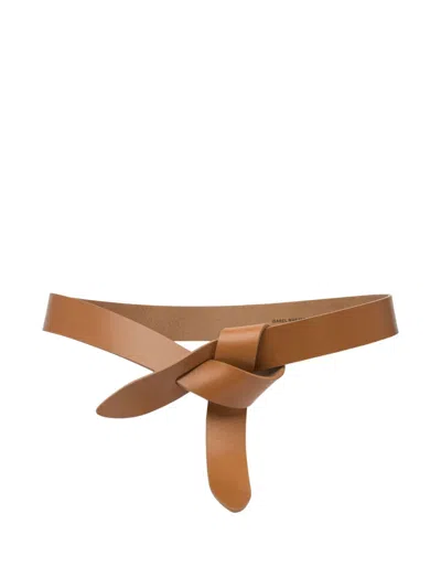 Isabel Marant Lecce Knotted Leather Belt In Neutral