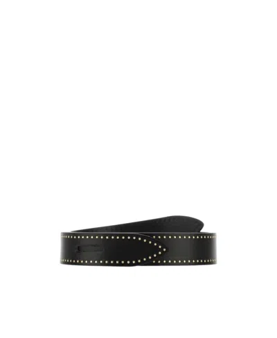 Isabel Marant Lecce Leather Belt In Black