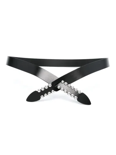 Isabel Marant Lecce Leather Belt In Black