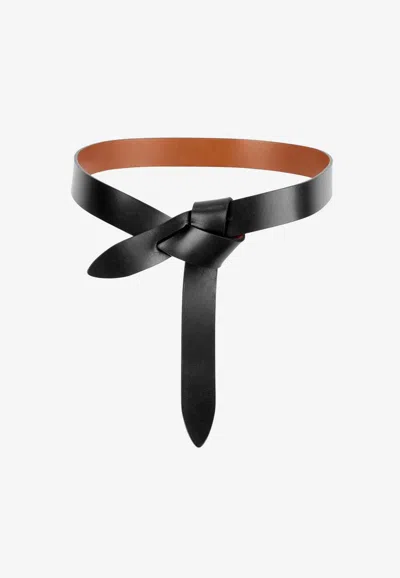 Isabel Marant Lecce Leather Knotted Belt In Black