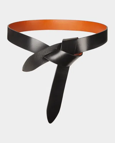 Isabel Marant Lecce Leather Pull-through Belt In Purple