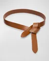 Isabel Marant Lecce Leather Pull-through Belt In Orange
