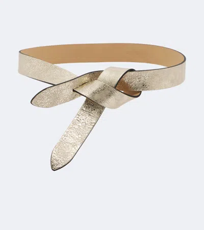 Isabel Marant Lecce Metallic Leather Belt In Gold
