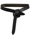 Isabel Marant Lecce Narrow Knot Cow Leather Belt In Black