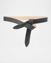 Isabel Marant Lecce Tie-up Suede Belt In Gray
