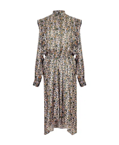 Isabel Marant Leidy Floral-printed Long-sleeved Shirt Dress In Multicolor