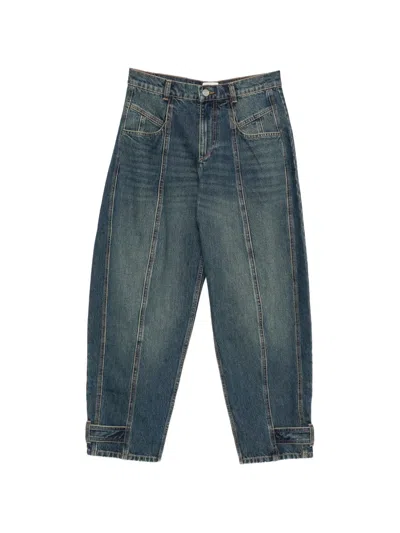 Isabel Marant Leja Seam-detail Buttoned-cuff Jeans In Blue