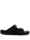 Isabel Marant Open-toe Leather Slides In Schwarz