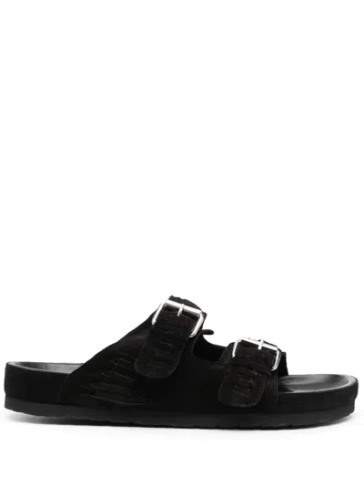 Isabel Marant Open-toe Leather Slides In Schwarz