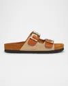 Isabel Marant Lelik Western Double-buckle Slide Sandals In Beige