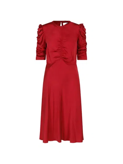 Isabel Marant Lemila Ruched Silk Midi Dress In Multi