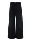 Isabel Marant 'lemony' Black Five-pocket Jeans With Logo Patch In Cotton Denim Woman