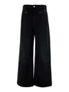 Isabel Marant Lemony Black Five-pocket Jeans With Logo Patch In Cotton Denim Woman