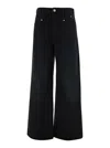 Isabel Marant 'lemony' Black Five-pocket Jeans With Logo Patch In Black