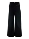 Isabel Marant Straight Leg Cropped Jeans With High Rise In Black