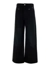 Isabel Marant Straight Leg Cropped Jeans With High Rise In Black
